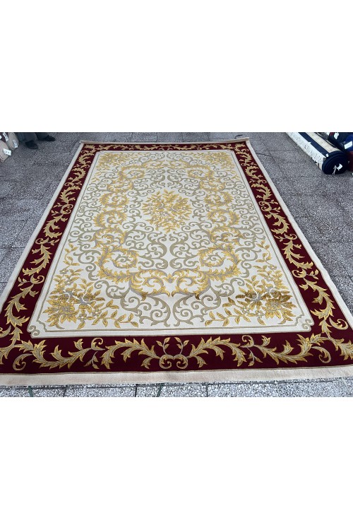 Китайский шерстяной ковер 0054026 Крем-красный